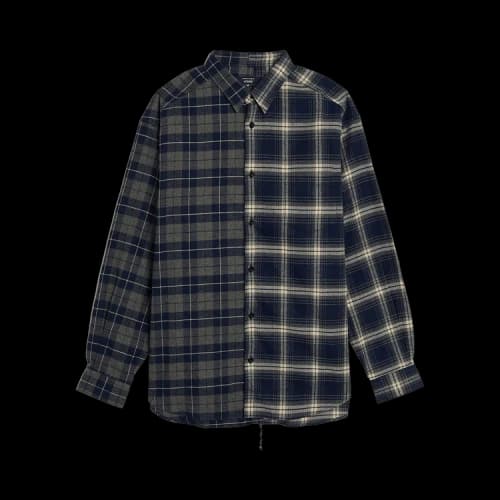 Comme des Garçons Homme Cotton Flannel Check Button Up 'Navy/Grey'