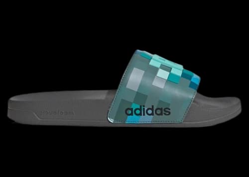 adidas Adilette Shower Slides Minecraft Grey Four