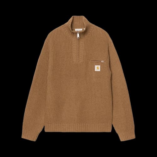 Carhartt WIP Detroit Half Zip Sweater 'Wip Hamilton Brown'