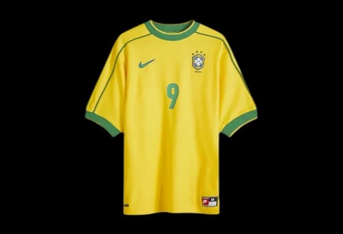 Nike Brazil 1998 Reissue Ronaldo Soccer Replica Jersey Varsity Maize