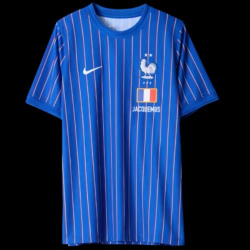 Nike x Jacquemus x France Pre Match Jersey Blue Stripe