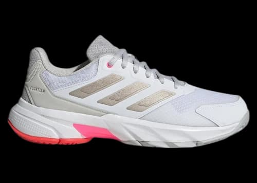 adidas Courtjam Control 3 Cloud White Iron Metallic Lucid Red (Women's)
