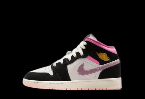 Air Jordan 1 Mid GS 'Black University Gold Pinksicle'