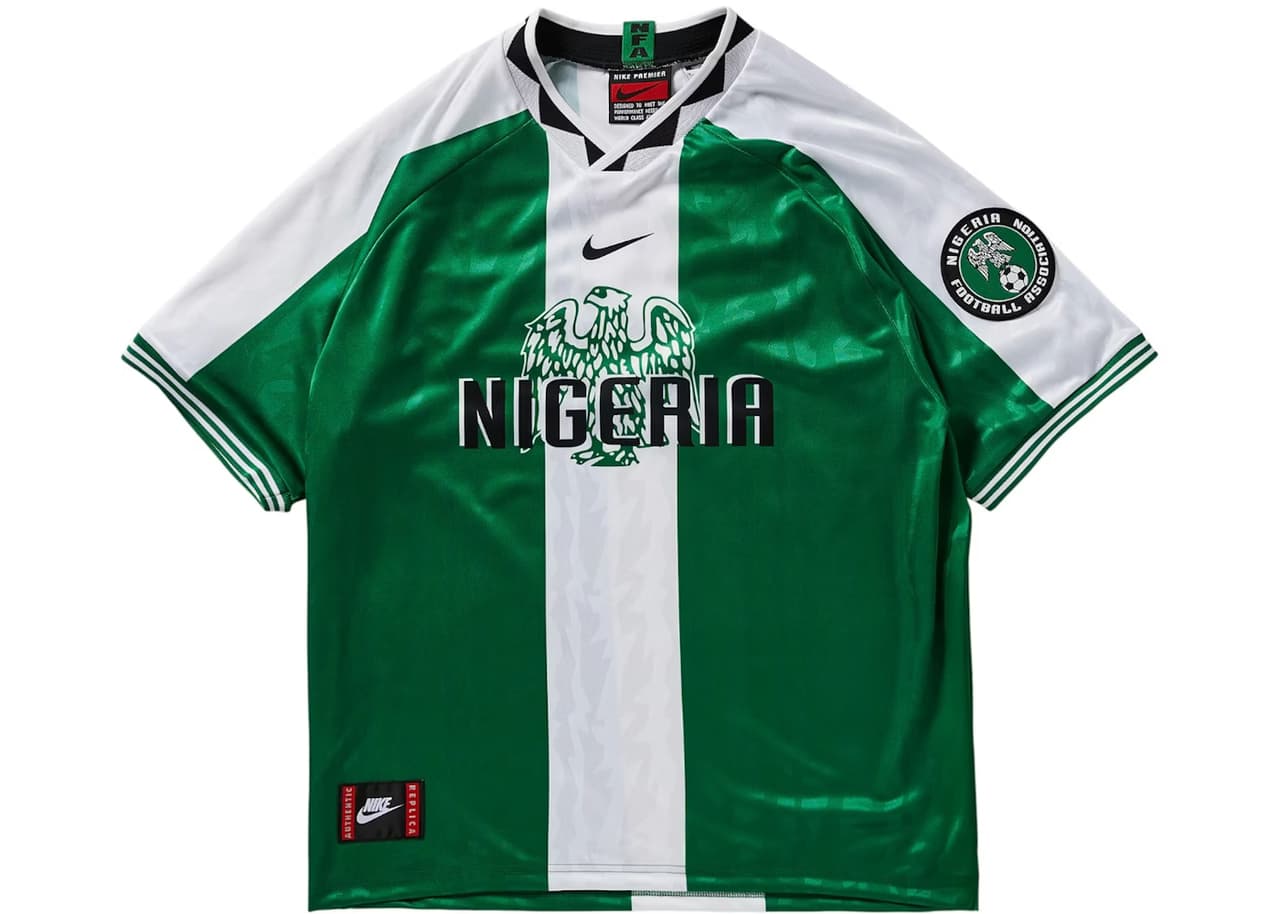 Nike Men's Nigeria 1996 Football Replica Shirt Green/White/Black