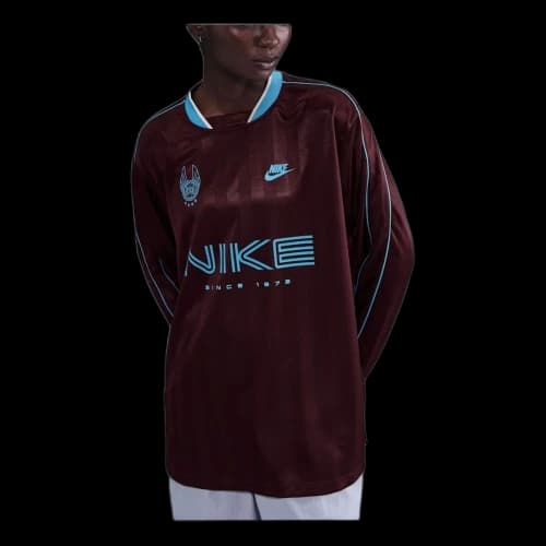 Nike Sportswear Long-Sleeve Jersey 'Burgundy Crush Baltic Blue' (Women's)
