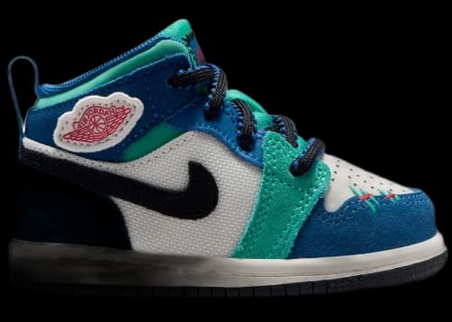 Jordan 1 Mid SE True Blue Kinetic Green Red (TD)