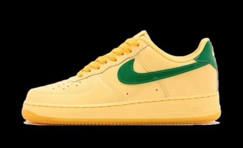 Nike Air Force 1 Low Patent Leather Topaz Gold Pine Green