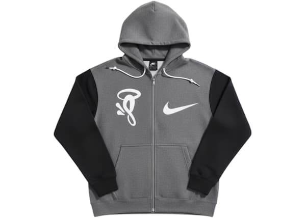 Nike x Syna Solo Swoosh Fleece Full-Zip Hoodie Grey