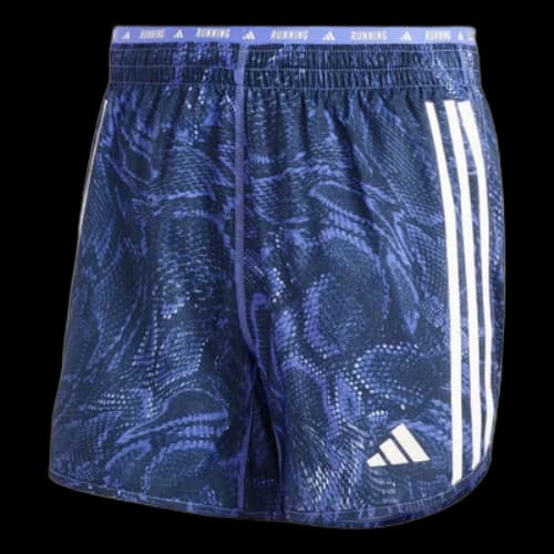 adidas Own The Run Excite Allover Print Aeroready Shorts Semi Cobalt Blue