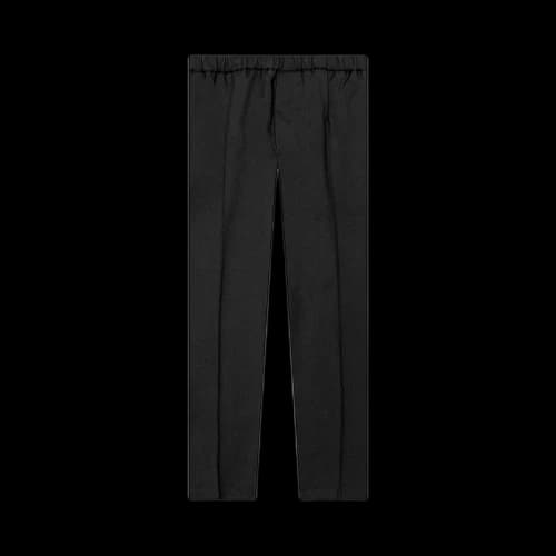 Jil Sander Elastic Drawstring Waist Gabardine Trousers Black
