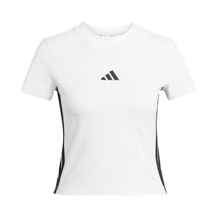 adidas Essentials 3-Stripes Slim Baby T-Shirt 'White Black' (Women's)