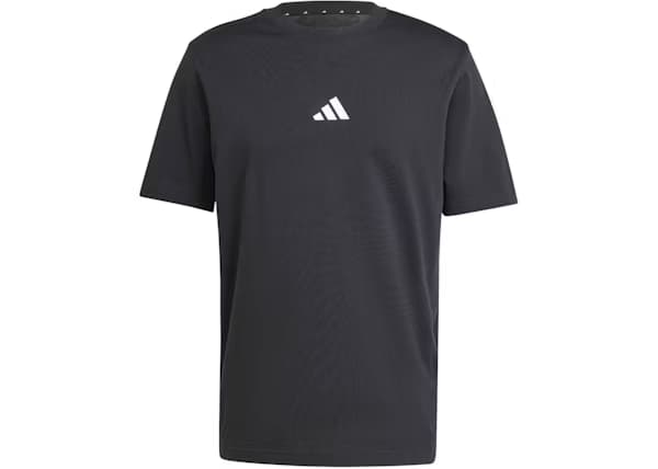 adidas Essentials Small Logo Single Jersey Tee Black White