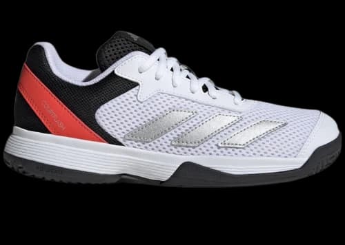 adidas Courtflash Cloud White Silver Metallic Bright Red (PS/GS)