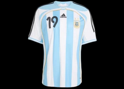 adidas Argentina Home 2006 Messi Jersey White/Clear Blue