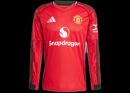 adidas 25/26 Long Sleeve Home Jersey Manchester United Mufc Red