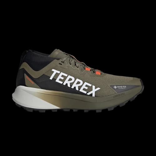 adidas Terrex Agravic Gore-Tex Trail Olive Strata Cloud White Semi Impact Orange