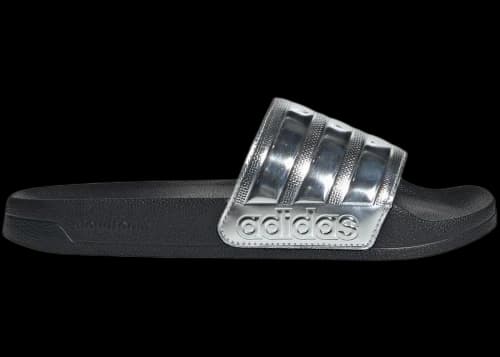 adidas Adilette Shower Slides Core Black Silver Metallic