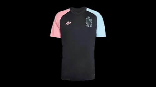 adidas Belgium 26 Away Pre-Match Jersey Black/Super Pop/Frozen Blue