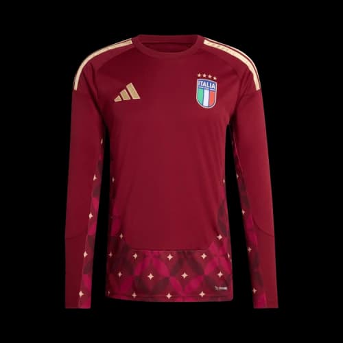 adidas Italy 2026 Home Goalkeeper Long Sleeve Jersey Team Coll Burgundy