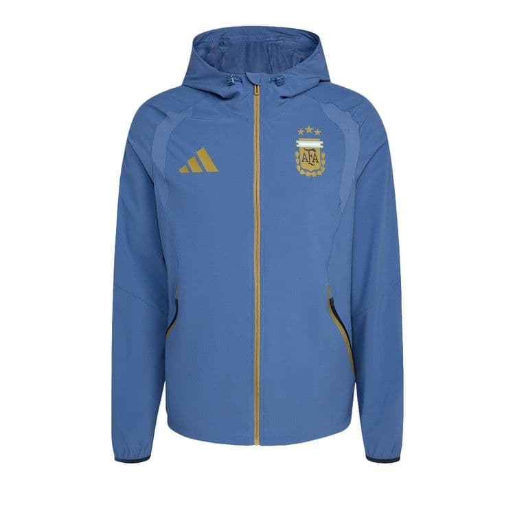 adidas Argentina Tiro Travel Full Zip Windbreaker Crew Blue
