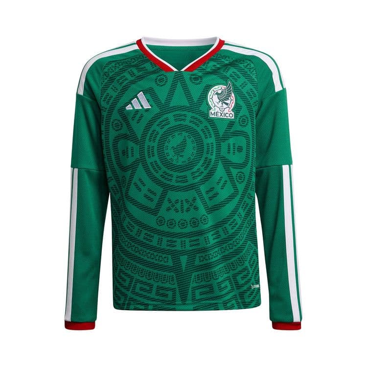 Adidas Mexico National Team Long Sleeve Home Jersey Green