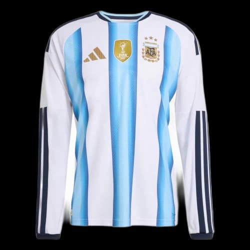 adidas Argentina 26 Home Authentic Long Sleeve Jersey 'White Icey Blue Light Blue'