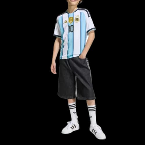 adidas Kids Argentina Messi 2026 World Cup Home Jersey White Blue
