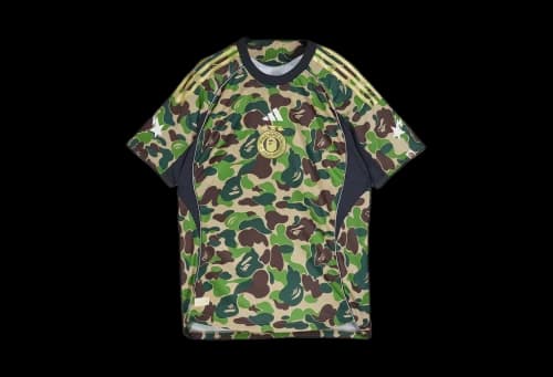 adidas x BAPE Football Graphic Slim Jersey T-shirt Green