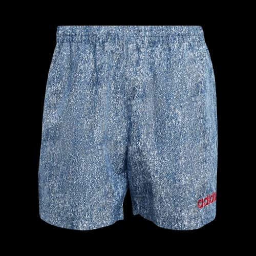 adidas Denim Graphic Shorts White Dark Blue