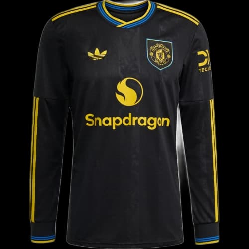 adidas 25/26 Long Sleeve Third Jersey Manchester United Black
