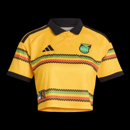 adidas Women's Jamaica 2026 Bob Marley Home Cropped Jersey Bold Gold