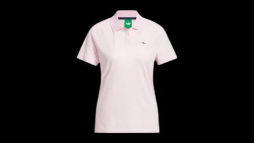 adidas Women's All Over Trefoil Polo Shirt Clear Pink/Chalk White