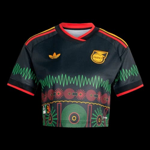 adidas Women's Jamaica 2026 Bob Marley Away Cropped Jersey Black
