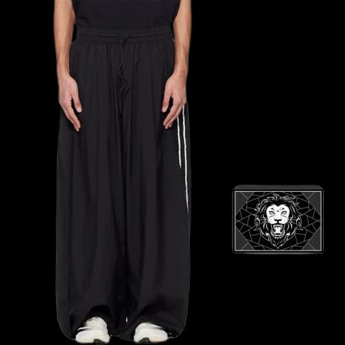 adidas Y-3 Raw Edge 3 Stripes Wide Pants 'Black'