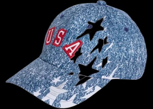 adidas Denim Graphic Cap White Dark Blue Power Red