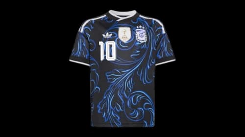 adidas Argentina 26 Away Messi Kids Jersey Black/Lucid Blue/Blue Burst