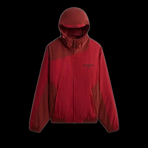 Kith x New Balance Poplin Mix Madison V Jacket Biking Red