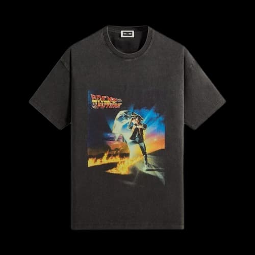 Kith x Back to the Future Chrome Title Vintage Tee Black