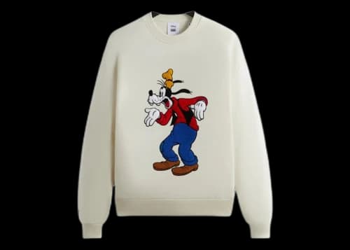 Kith x Disney Mickey & Friends Astonished Goofy Vintage Crewneck Sandrift