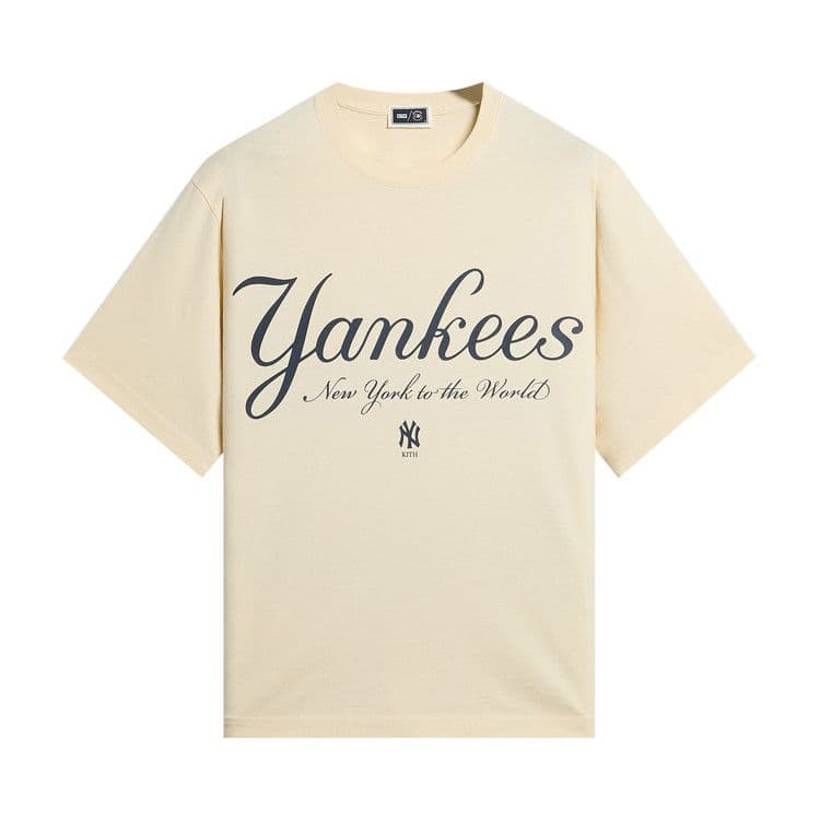 Kith x New York Yankees Script Vintage Alex Tee Sandrift