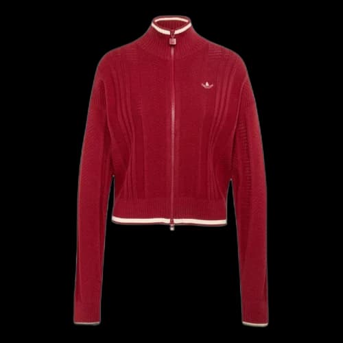 adidas Cable Knit Firebird Track Top Asia SIzing 'Team Victory Red' (Women's)