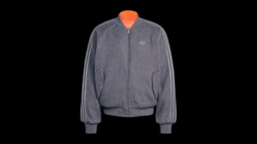 adidas Reversible Superstar Bomber Jacket Grey Strata Semi Impact Orange