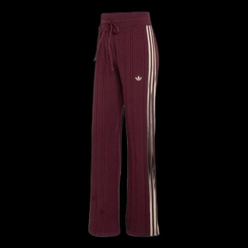 adidas Wide-Leg Track Pant Asia SIzing 'Maroon Warm Vanilla' (Women's)