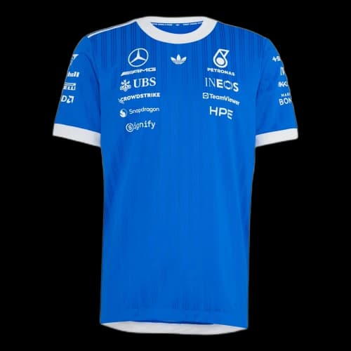 adidas x Mercedes AMG Petronas Formula 1 Team Blue Wonder Authentic Jersey Blue (Aisa Sizing)