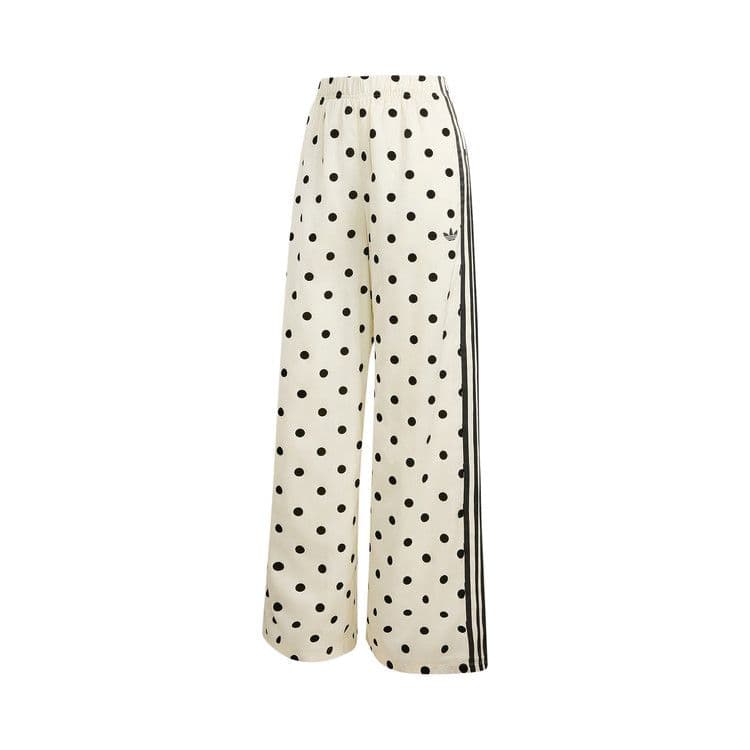 adidas Women's Satin Polka Dots Wide Leg Pant Off White