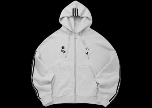 adidas x Willy Chavarria Full Zip Logo Hoodie Light Grey