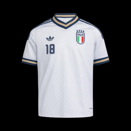 adidas Kids Italy 26 Away Barella Jersey Aeroblue