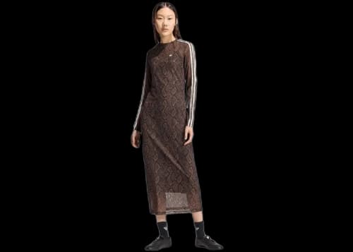 adidas Women's Snake Print Maxi Dress Earth Strata/Aurora Coffee