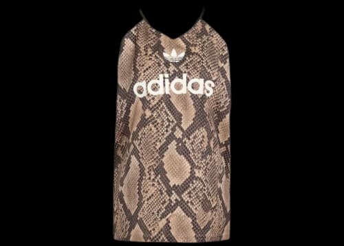 adidas Women's Snake Print Satin Jersey Linen/Magic Beige