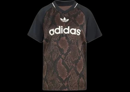 adidas Women's Snake Print Satin Jersey Earth Strata/Aurora Coffee